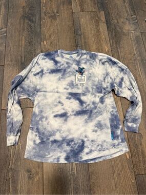 Disney Tie-Dye Long Sleeve Tee in Blue and White